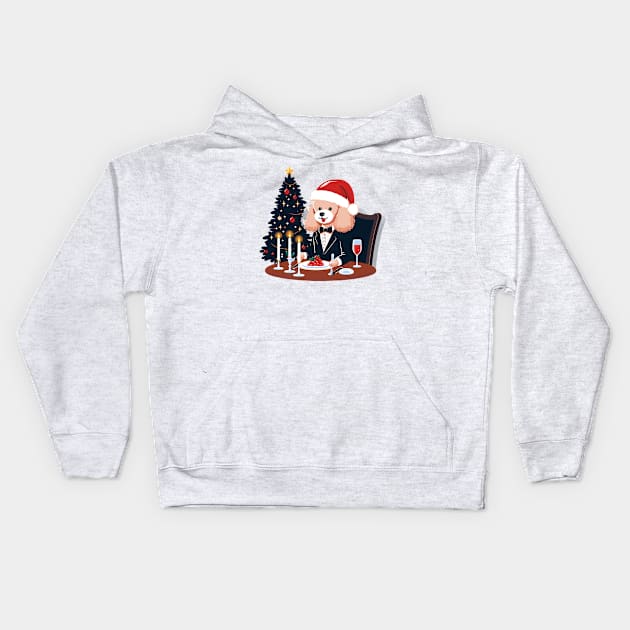 Poodle Dog Christmas Kids Hoodie by Graceful Designs